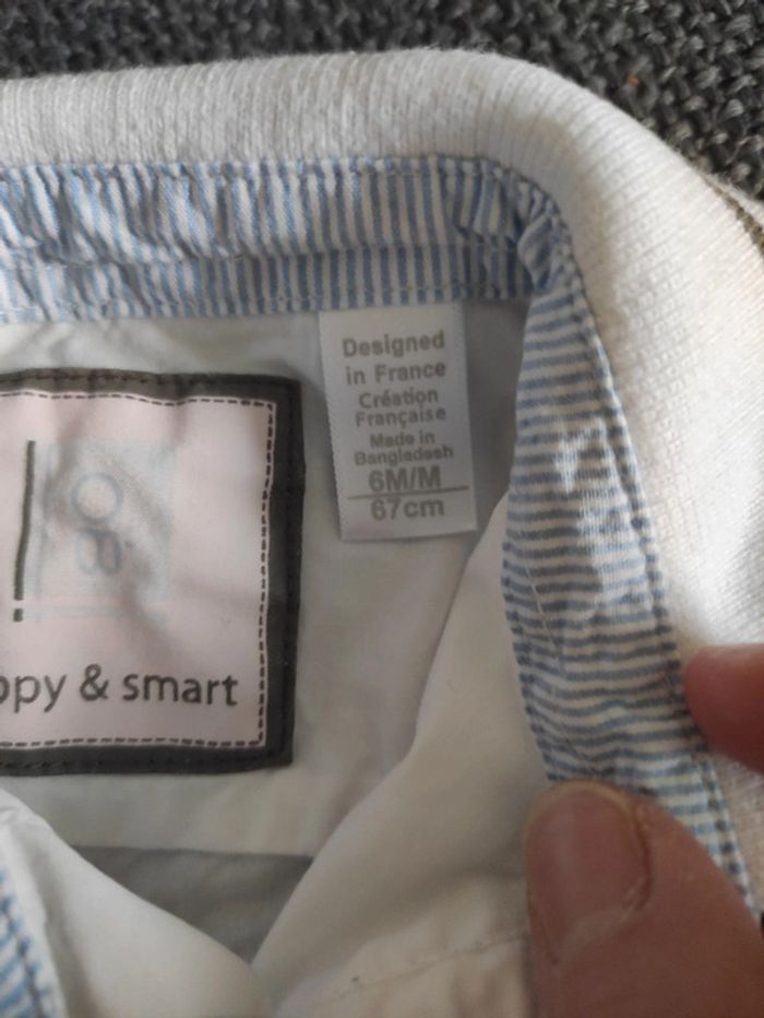 Chemise blanche garçon 6 mois 67cm - photo numéro 2
