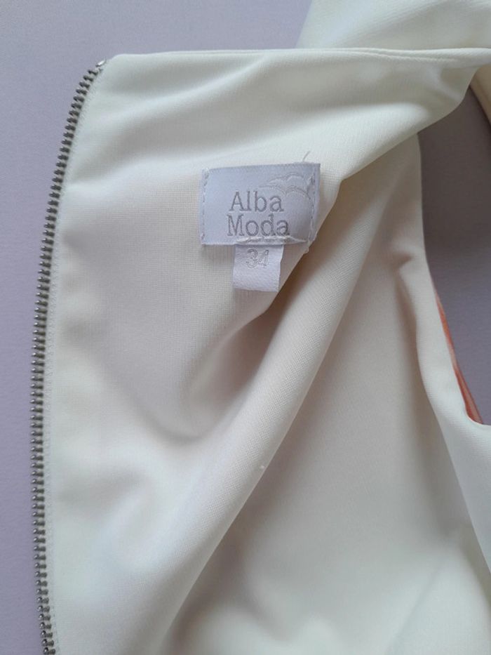 Magnifique robe courte été ceremonie imprimée Alba Moda 34/36 - photo numéro 3