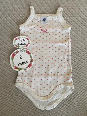 Body Petit Bateau 6 mois avec bretelles