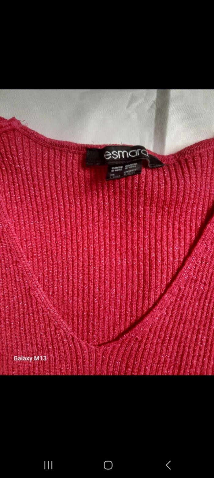 Robe longue de soirée à manches longues fushia pailletée Esmara taille M - photo numéro 3