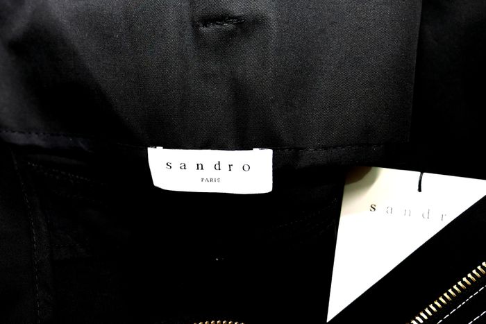 Sandro - Pantalon droit coton zippé ceinturé - Gatiene (p6138e) XS - neuf étiquettes - photo numéro 4