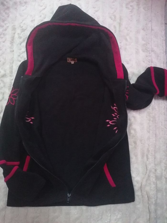 Veste zippée polaire 🖤🩷🖤 à capuche femme M - photo numéro 3