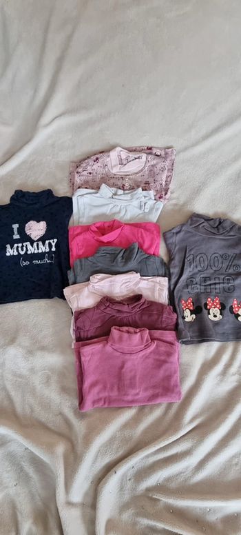 Tee-shirts manches longues col roulé 12 mois