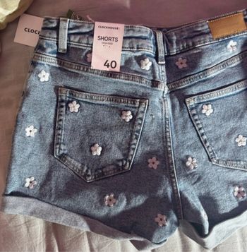 Short jean à motif  coton