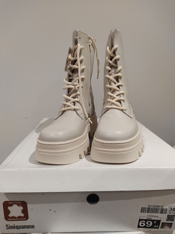 Bottines sinequanone a lacets et fermeture éclair - photo numéro 3