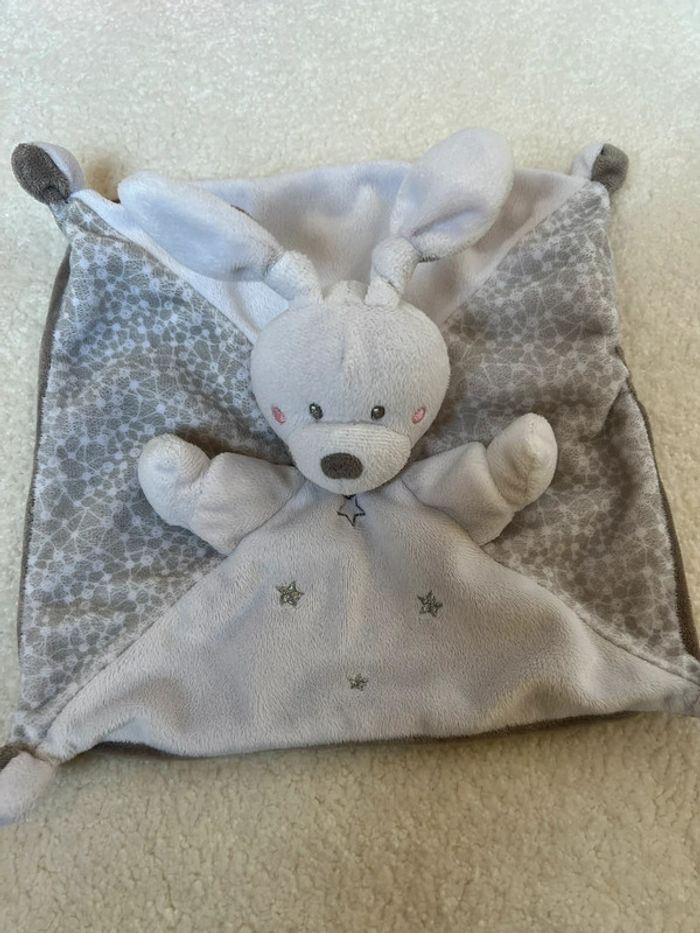 Doudou plat lapin gris Nicotoy