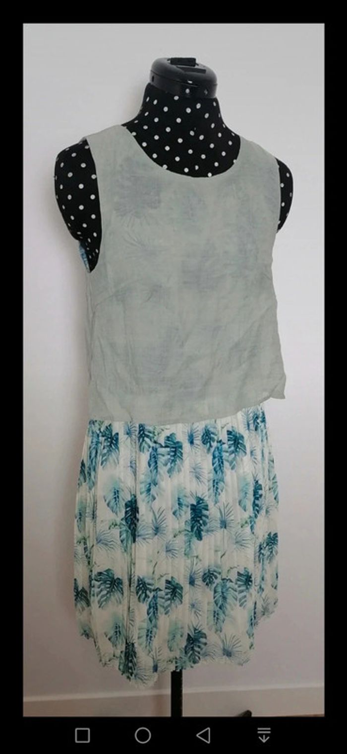 Robe courte d'été tropicale vert d'eau Taille M Smash! - photo numéro 7