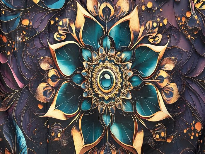 Toile murale décorative œil fleur de lotus - photo numéro 3