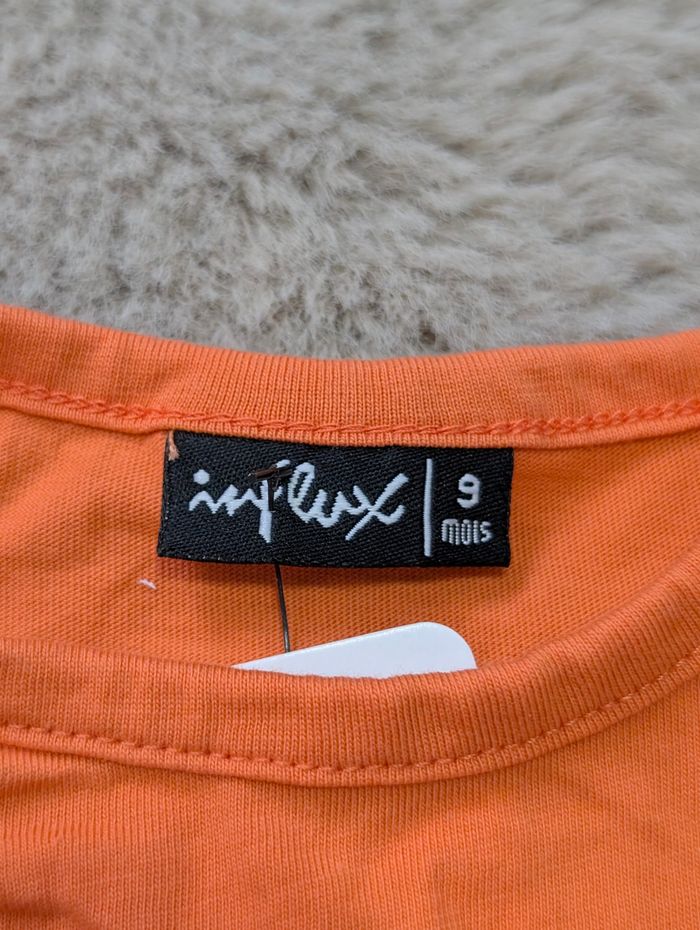T-shirt Influx 9 mois – orange jungle – très bon état - photo numéro 3