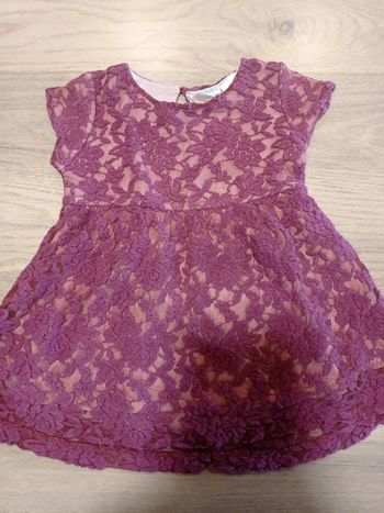 Robe en dentelle bordeaux Zara 12/ 18 mois