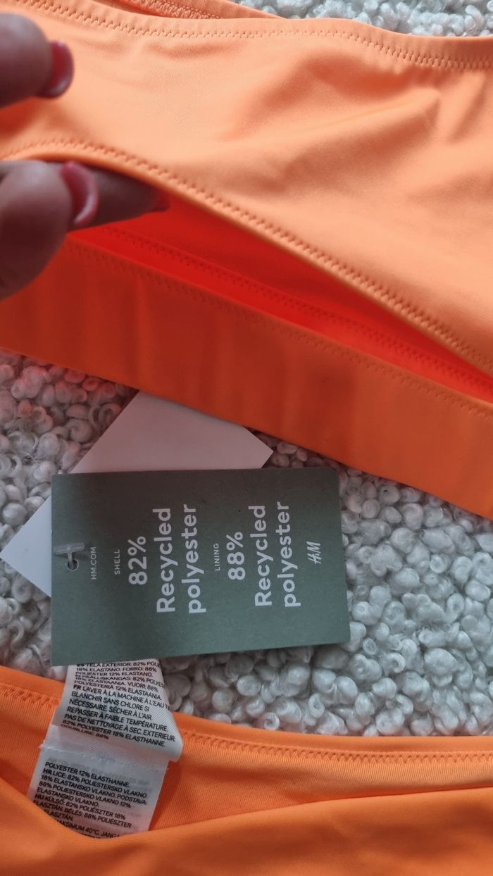 2 pieces maillot de bain 👙 H&M neuf orange XL 46 48 - photo numéro 5