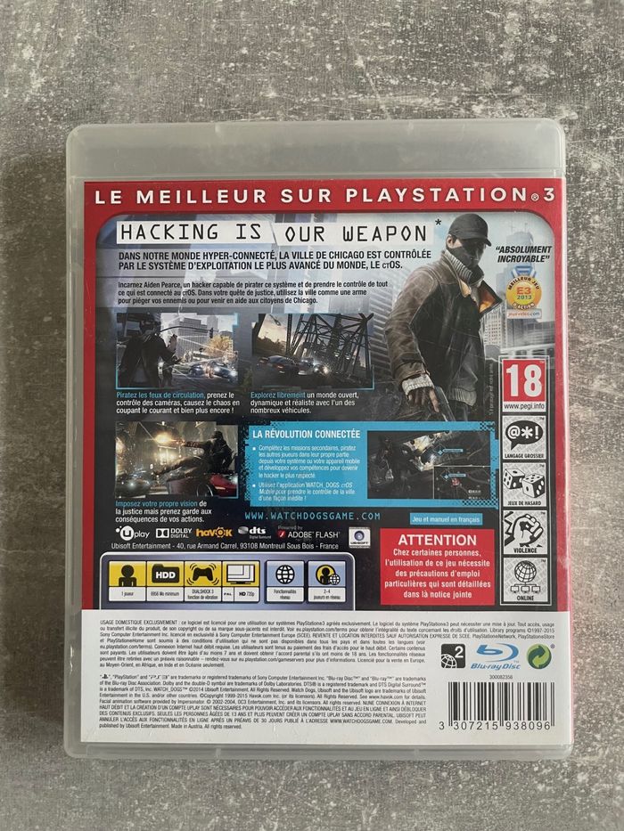 Jeu pour Sony PS3, Watch dogs, édition essentials en français. - photo numéro 3