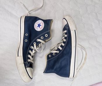 Chaussures / basket hautes  , Converse  all star  , Chuck Taylor  , en cuir  , bleu  , mixte homme  / femme  , taille 42