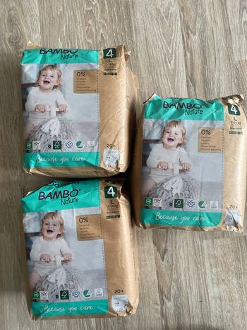 Lot 3 paquets de couches culottes pants bambo nature