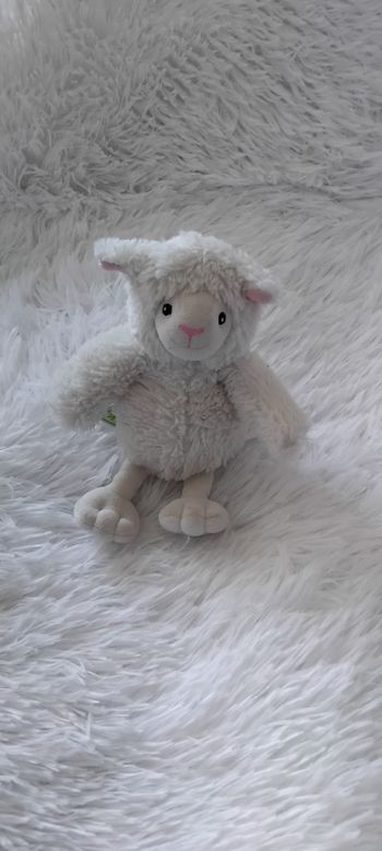 Doudou peluche mouton agneau blanc et rose - Gipsy
