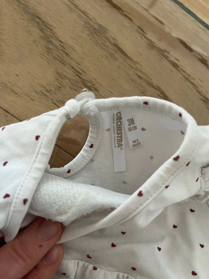 Haut manches longues fille 3 mois – Orchestra – Motifs cœurs - photo numéro 6