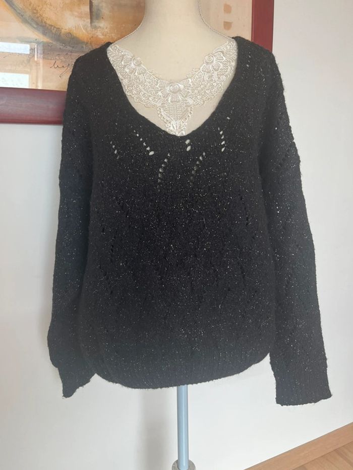 Pull noir pailleté
