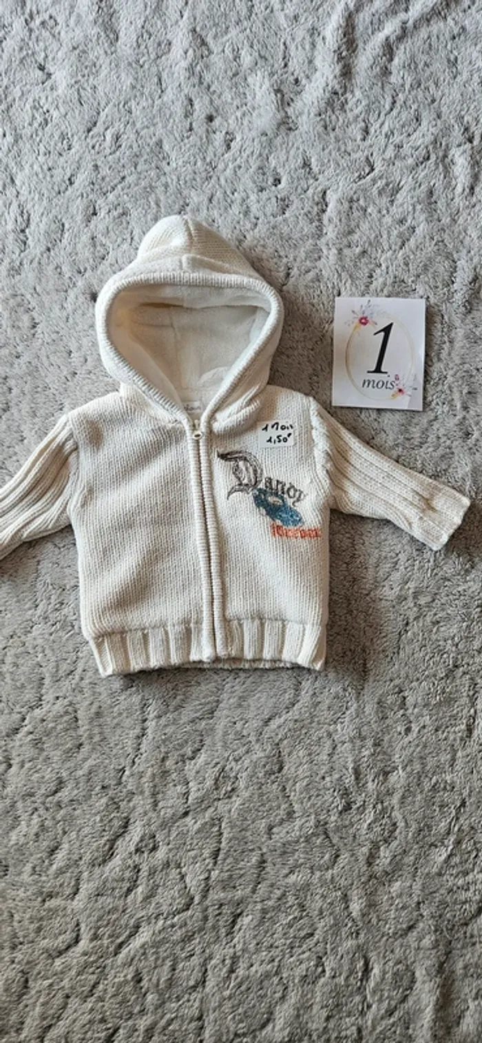 Veste capuche chaude 1mois
