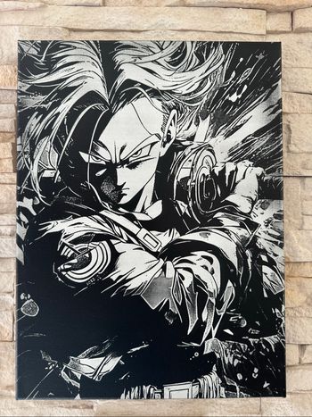 Tableau Trunks attaque Dragon Ball en toile 30x40cm