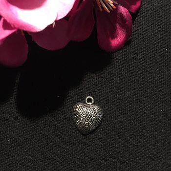 pendentif fantaisie métal argenté coeur amour love