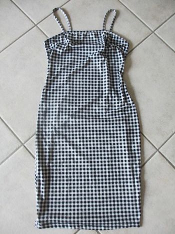 Robe à bretelles petits carreaux noirs et blancs femme - Taille XS