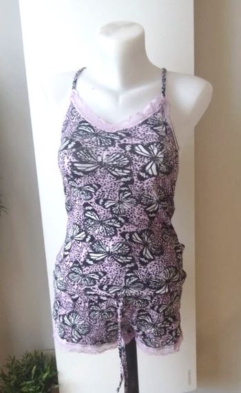 ensemble déshabillé débardeur et shorty imprimés papillons - neuf - undiz