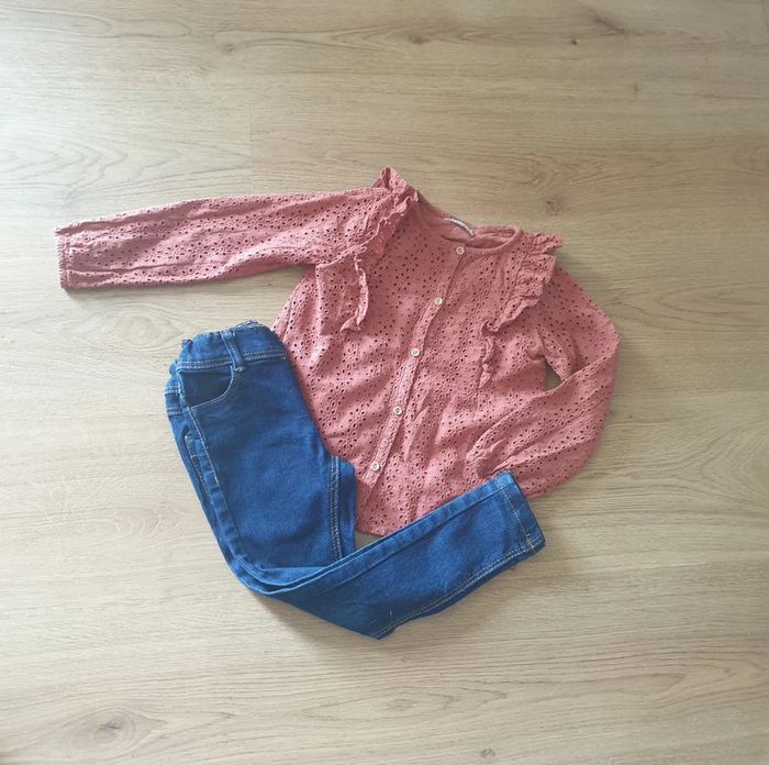 🩷 Ensemble tee-shirt ML jean 4 ans Kiabi/Tissaia #emyfleury_4ansfille - photo numéro 3