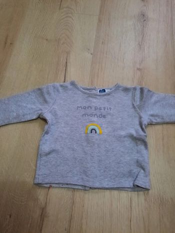 Tee-shirt ml 9 mois réversible en tbe