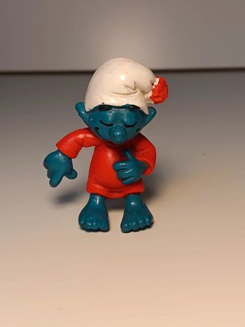 Figurine vintage 1982 Schtroumpf dormeur schleich peyo W.germany