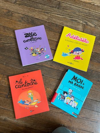 Lot 4 livres  La fantoche Adélidelo moi et ma bande Zelie et compagnie