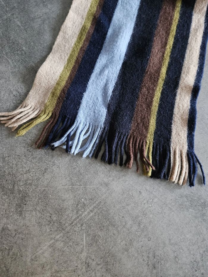 Echarpe à rayures en laine enfant - Taille unique - Mac-Ty - Beige marron - photo numéro 3