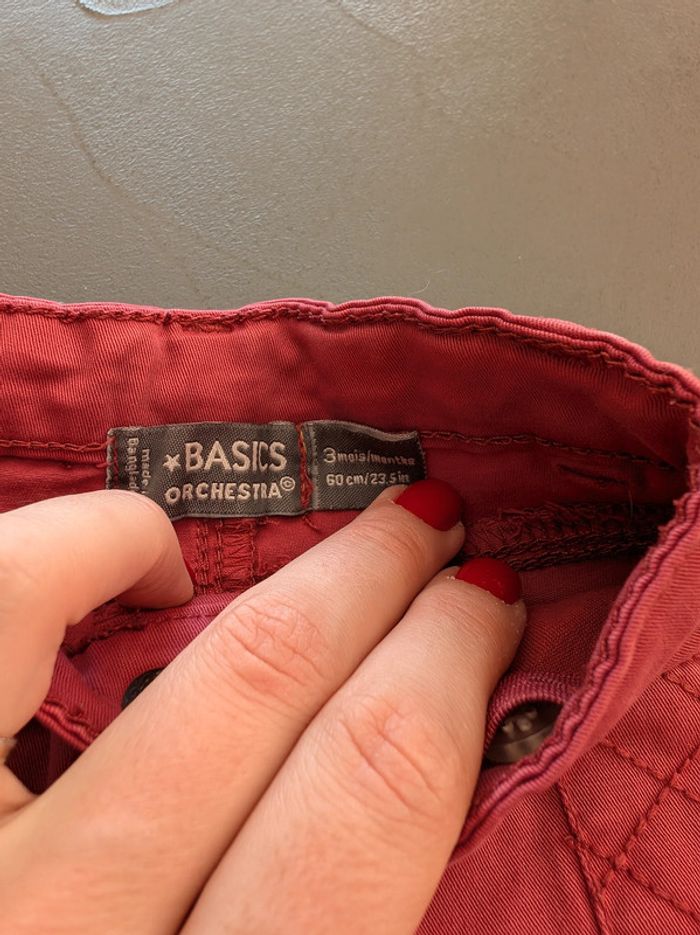 Pantalon rouge Orchestra - Taille : 3 Mois - photo numéro 3