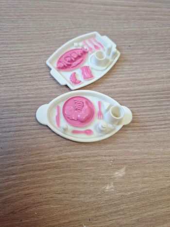 Plateau repas rose beige barbie