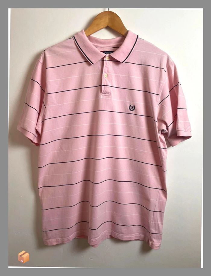 👕 Polo Chaps homme – Taille XL – Rose pâle à rayures