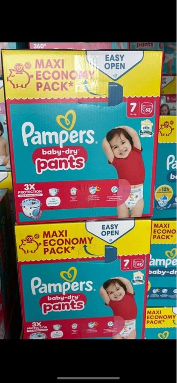 2 carton couche Pampers taille 7 pants 