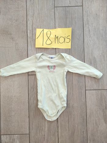 Un body manches longues 18 mois mixte Petit Bateau