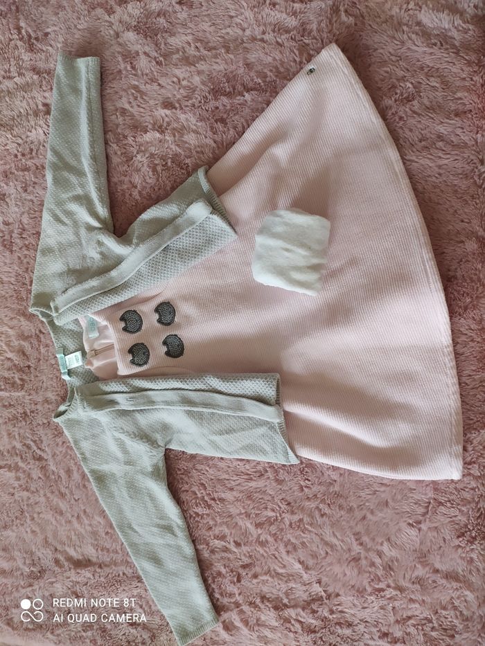 Ensemble Obaibi 12mois gris et rose