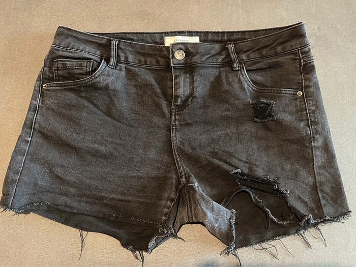 Short en jean noir Promod T44
