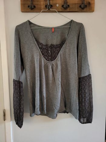 Miss captain t-shirt blouse gris taille 3 soit 40 L