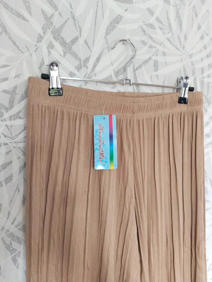 Sublime pantalon plissé fluide jambes larges femme été taille 36 38 40 42 44 46 - photo numéro 4