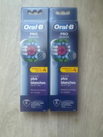 Pack 8 brossettes Oral-b pro 3D white neuf