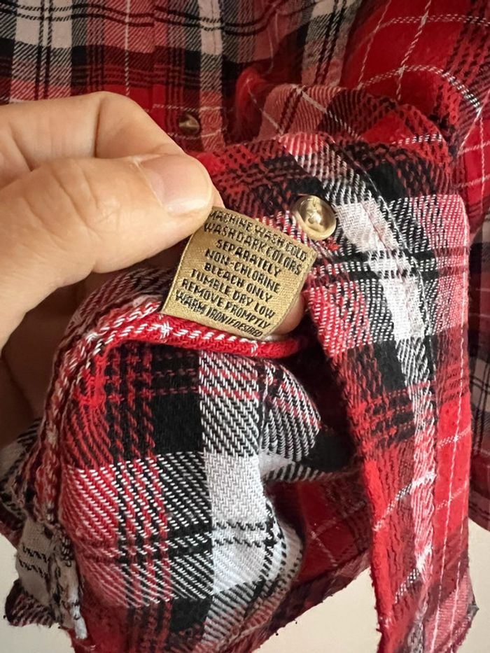Chemise Fieldn Forest ( vintage dressing ) coton / flanelle taille M couleur rouge et grise. - photo numéro 5