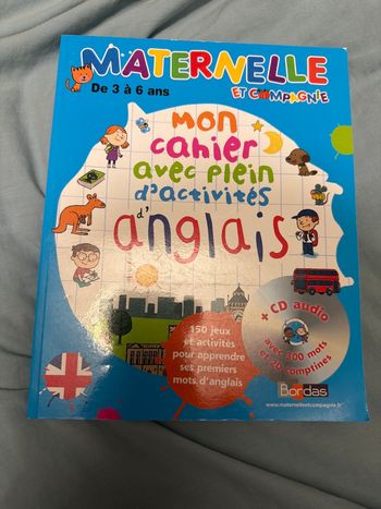 Maternelle mon cahier avec plein d’activités d’anglais 