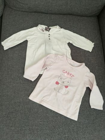 Lot de 2 t shirt manches longues 6 mois