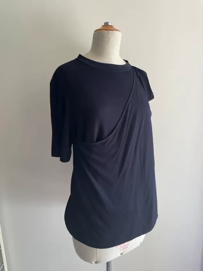Top drapé bleu marine COS