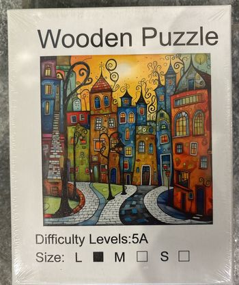 Puzzle bois grand : taille L ville paysage