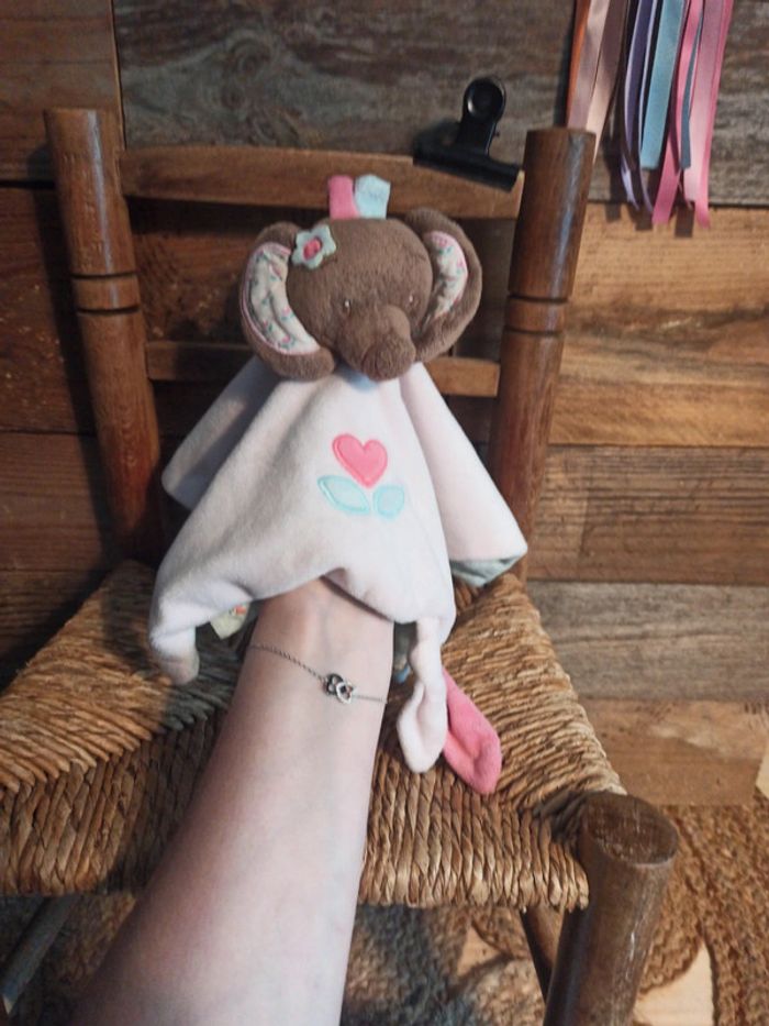 Doudou éléphant nattou Charlotte et Rose tbe - photo numéro 3