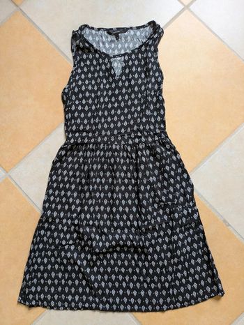 Robe noire chic décontractée col original neuve vero modo xs 34