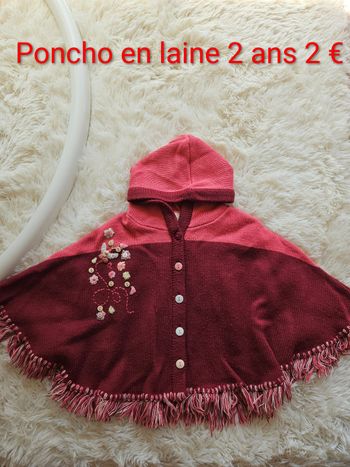 Poncho laine 2 ans