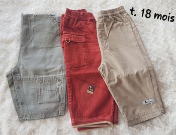 Lot 3 pantalons hiver garçon Obaïbi 18 mois